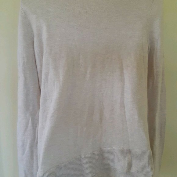 Vintage J Jill Tunic Sweater Size PXS Cotton Blend Tan Beige Tunic Layered Hem - Picture 1 of 8